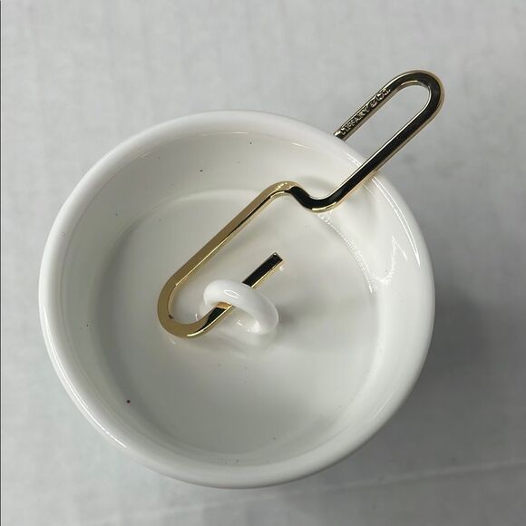 Tiffany & Co. Blue Porcelain Paper Cup Ornament with Gold Clip Hook NEW - Picture 7 of 9